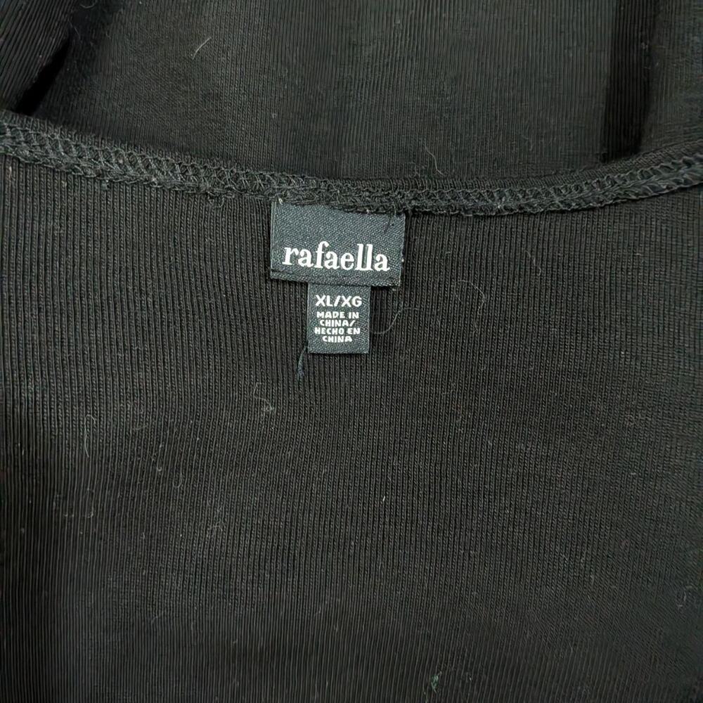 Rafaella black cotton long‑sleeve studded scoop‑neck top, size XL - Picture 4 of 7